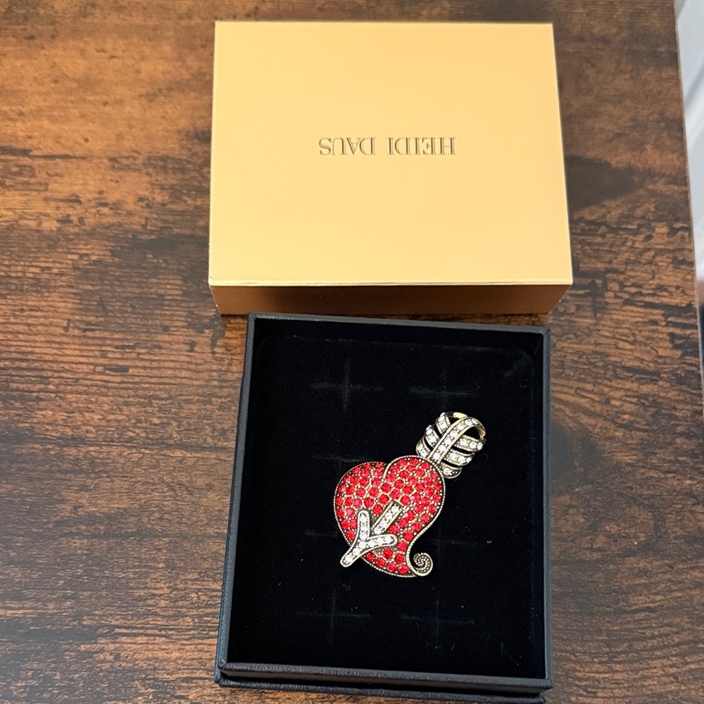 Heidi Daus Sparkling Red Heart Brooch